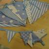 Baby Blue Bunting with mini curtain tie bunting